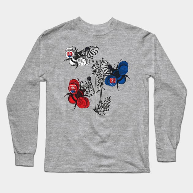 Slovakia Bee Swarm Long Sleeve T-Shirt by Fusti